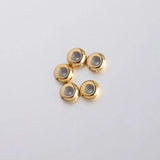 30pcs/Lot Stainless Steel Spacer Beads w/Rubber Core Inside Stopper Accessories