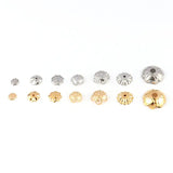30pcs Stainless Steel Flower Beaded Hat Round Spacer Bead Caps