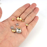 30pcs Stainless Steel Flower Bead End Caps for Jewelry Making
