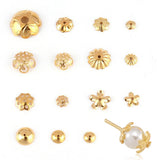 30pcs Stainless Steel Flower Bead End Caps for Jewelry Making