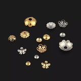 30pcs Stainless Steel Flower Bead End Caps for Jewelry Making