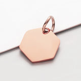 30pcs Stainless Steel Hexagon Charms Pendants DIY Jewelry Making 10.5*15mm