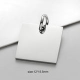 30pcs Stainless Steel Square Charms Pendants for Jewelry Findings