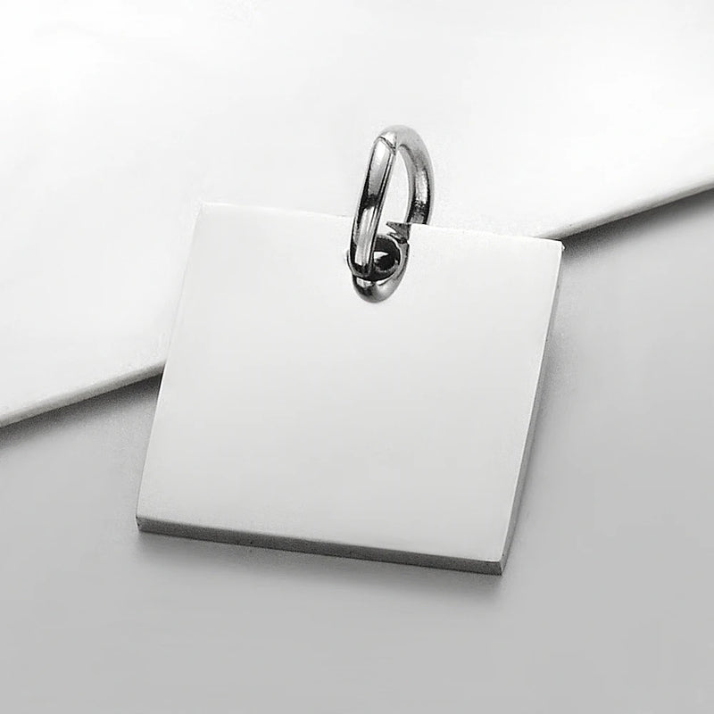 30pcs Stainless Steel Square Charms Pendants for Jewelry Findings