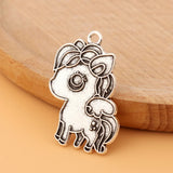 30pcs Tibetan Silver Horse Charms Pendants for Jewelry Making 34x24mm