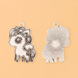 30pcs Tibetan Silver Horse Charms Pendants for Jewelry Making 34x24mm