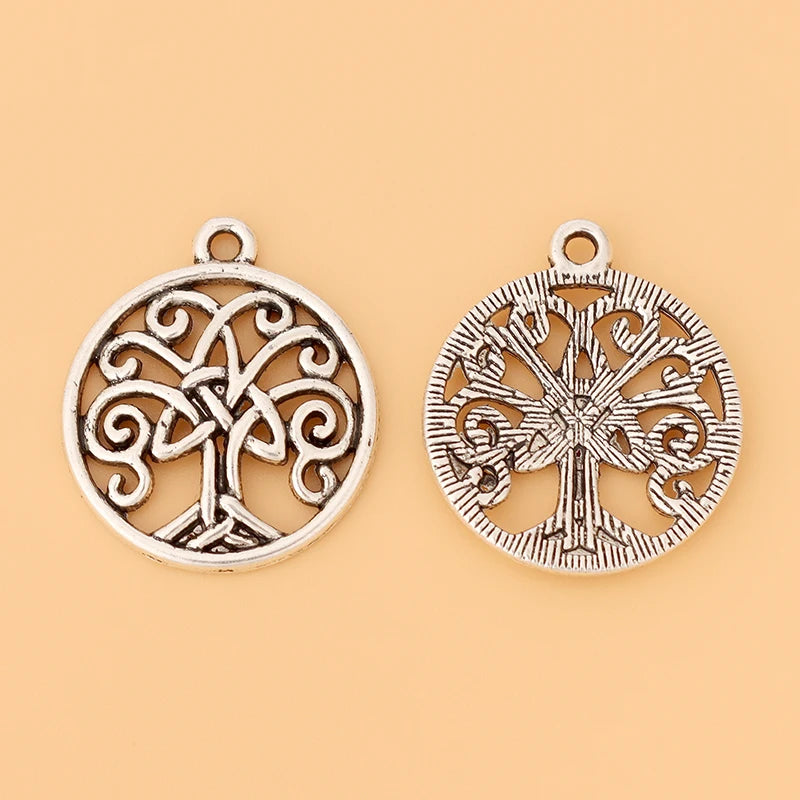 30pcs Tibetan Silver Knot Tree Charms Pendants for Jewelry Making