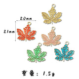 30pcs Maple Leaf Charm Earrings Enamel Alloy Flower Pendants DIY Bracelet