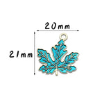 30pcs Maple Leaf Charm Earrings Enamel Alloy Flower Pendants DIY Bracelet