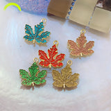30pcs Maple Leaf Charm Earrings Enamel Alloy Flower Pendants DIY Bracelet