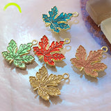 30pcs Maple Leaf Charm Earrings Enamel Alloy Flower Pendants DIY Bracelet