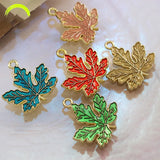 30pcs Maple Leaf Charm Earrings Enamel Alloy Flower Pendants DIY Bracelet
