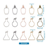 30pcs Metal Bottle Hollow Charms Frame Open Back Bezel Pendant