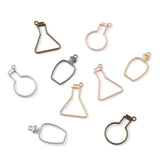 30pcs Metal Bottle Hollow Charms Frame Open Back Bezel Pendant
