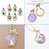 30pcs Metal Bottle Hollow Charms Frame Open Back Bezel Pendant