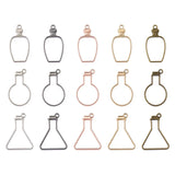 30pcs Metal Bottle Hollow Charms Frame Open Back Bezel Pendant