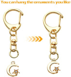 30pcs Metal Keychain Hooks D Ring Snap Hook with Split Parts and Jump Rings