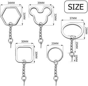 30pcs Metal Split Key Rings Nickel Keyrings for DIY Crafts Jewellery Making