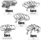 30pcs Metal Split Key Rings Nickel Keyrings for DIY Crafts Jewellery Making