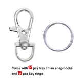 30pcs Metal Swivel Lanyard Snap Hooks and Split Key Rings Chain