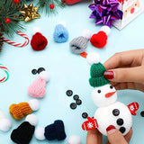 30pcs Mini Christmas Knit Hats Xmas Tree Ornaments for DIY Crafts Toy
