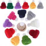 30pcs Mini Christmas Knit Hats Xmas Tree Ornaments for DIY Crafts Toy