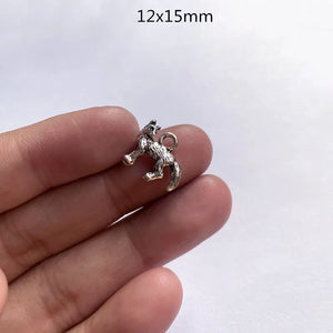 30pcs Mini Fox Charms Tibetan Silver Pendant Necklace Findings