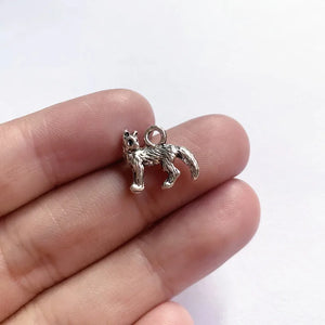 30pcs Mini Fox Charms Tibetan Silver Pendant Necklace Findings