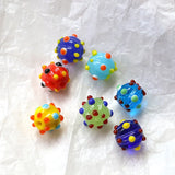 30pcs Mix Lampwork Beads Round Spacer 10mm Dot Bead For Jewelry Making