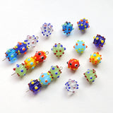 30pcs Mix Lampwork Beads Round Spacer 10mm Dot Bead For Jewelry Making