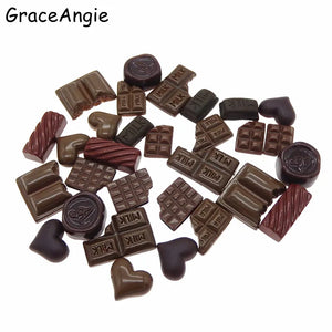 30pcs Resin Food & Chocolate Heart Flatback Slime Charms