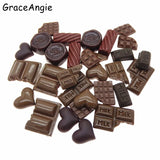 30pcs Resin Food & Chocolate Heart Flatback Slime Charms