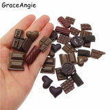 30pcs Resin Food & Chocolate Heart Flatback Slime Charms