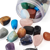 30pcs Mix Stone Pendant Charms for Jewelry Making DIY