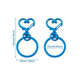 30pcs Metal Swivel Lobster Clasp Snap Hook Heart Shape Keychain Mix Colors