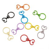 30pcs Metal Swivel Lobster Clasp Snap Hook Heart Shape Keychain Mix Colors