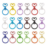 30pcs Metal Swivel Lobster Clasp Snap Hook Heart Shape Keychain Mix Colors