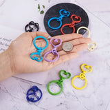 30pcs Metal Swivel Lobster Clasp Snap Hook Heart Shape Keychain Mix Colors