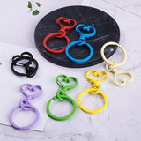 30pcs Metal Swivel Lobster Clasp Snap Hook Heart Shape Keychain Mix Colors