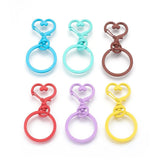 30pcs Metal Swivel Lobster Clasp Snap Hook Heart Shape Keychain Mix Colors
