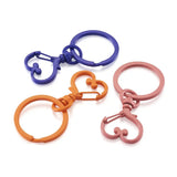 30pcs Metal Swivel Lobster Clasp Snap Hook Heart Shape Keychain Mix Colors