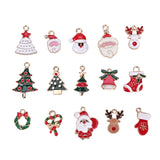 30pcs Christmas Charms Enamel Pendants Xmas Tree Decoration DIY Jewelry