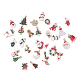 30pcs Christmas Charms Enamel Pendants Xmas Tree Decoration DIY Jewelry