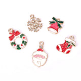 30pcs Christmas Charms Enamel Pendants Xmas Tree Decoration DIY Jewelry