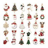 30pcs Christmas Charms Enamel Pendants Xmas Tree Decoration DIY Jewelry