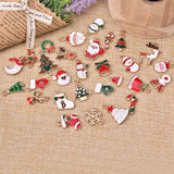 30pcs Christmas Charms Enamel Pendants Xmas Tree Decoration DIY Jewelry