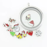 30pcs Mixed Christmas Charms for Floating Lockets Christmas Kids Gifts