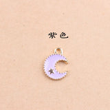 30pcs Moon Enamel Charms Pendants for DIY Necklace Bracelet Jewelry Making