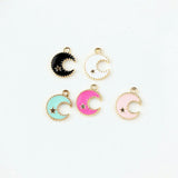 30pcs Moon Enamel Charms Pendants for DIY Necklace Bracelet Jewelry Making