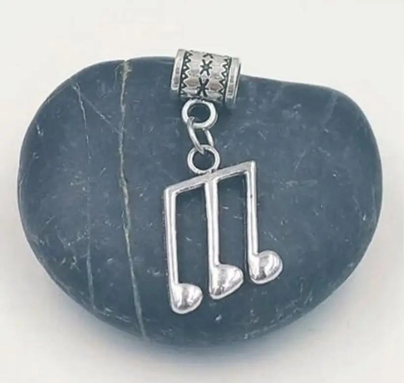30pcs Music Notation Microphone Beads Charms Pendant Bracelet Jewelry DIY